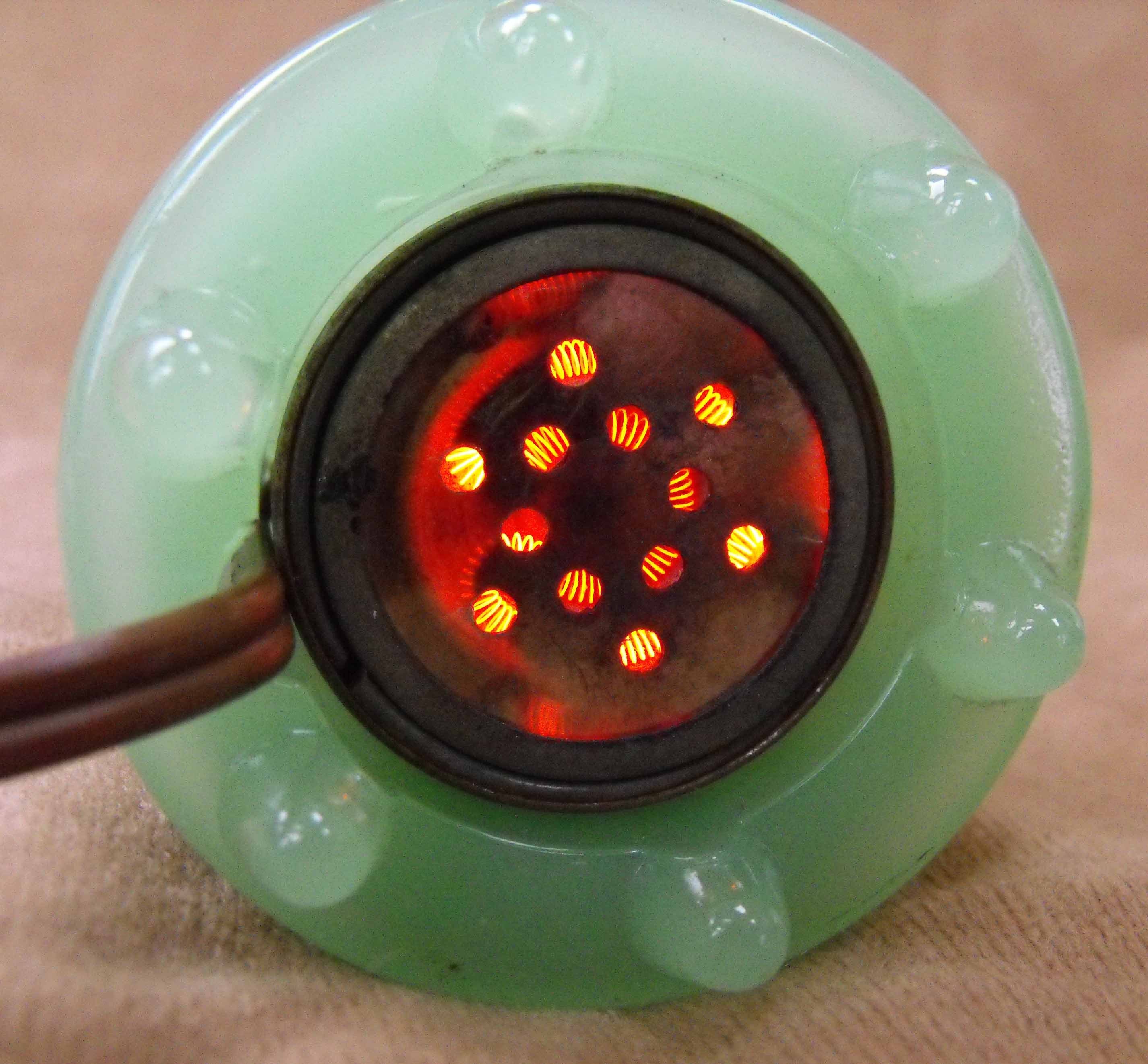 RARE Antique Cigar/Cigarette Lighter Electric Jadeite Art