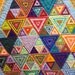 Twin Quilt In Colorful Striped Triangles