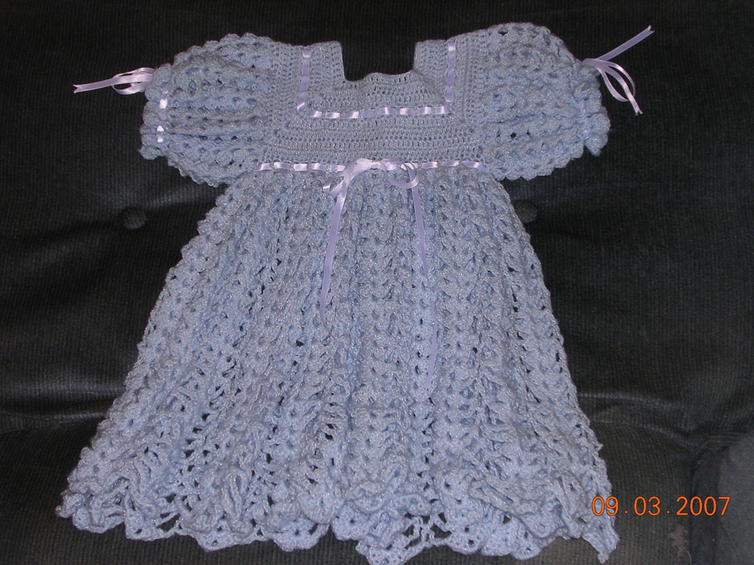 SALE...Blue crocheted dress