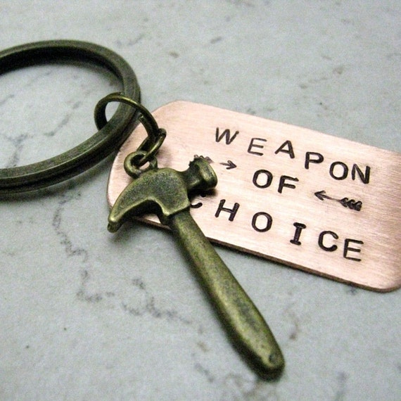 HAMMER Key chain Weapon of Choice tools contruction by riskybeads