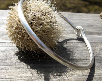 Brushed sterling silver bangle bracelet
