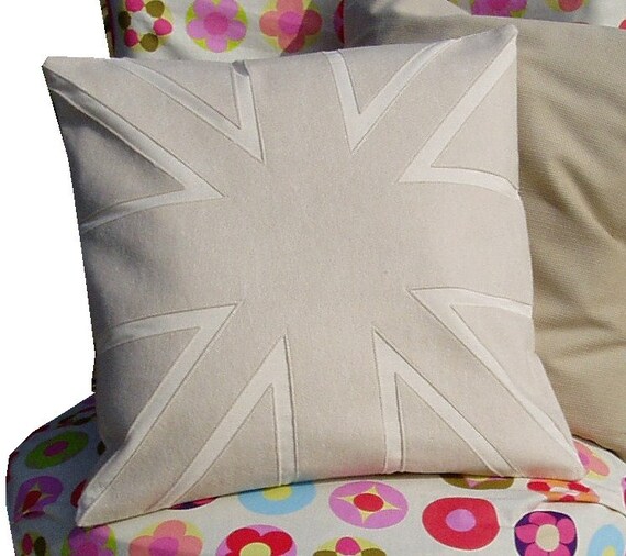 White on white Union Jack flag by karenhiltondesigns on Etsy