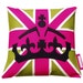 SALE ITEM ....... Hot pink, green & black Jack and Crown cushion/pillow Appliqued felt