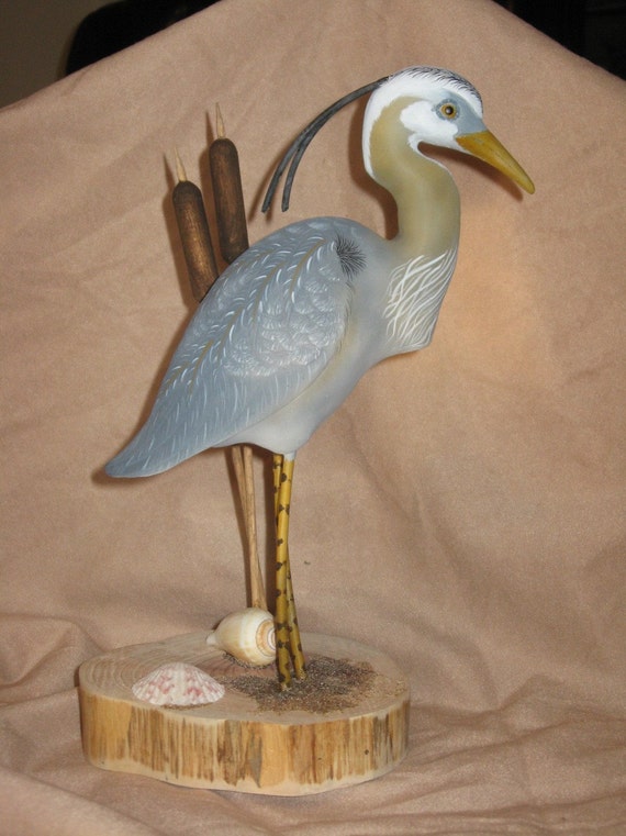 great blue heron figurines