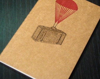 Parachute Suitcase - Gocco Screen-Printed Lined Notebook