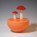 Mushroom Lidded Jar in Tangerine Orange