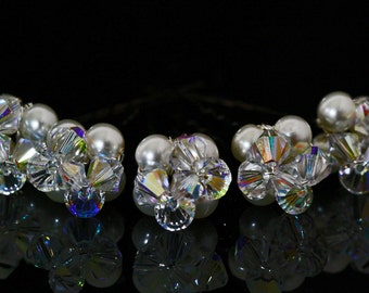 x3 Swarovski Sparkling Crystal Rhinestone and Pearl by susanyork