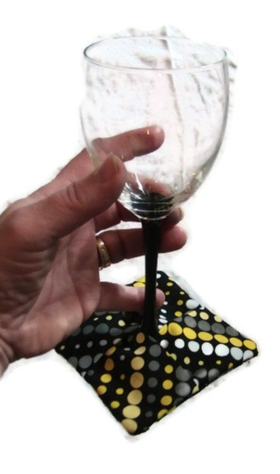 Wine Glass Fabric Coasters on the Go Set of 4 by JulsSewCrazy