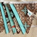 Sale, Bunting Banner, Aqua and Brown Gender Neutral Themed Bunting. Ready To Ship. Photo Prop, Nursery Decoration, Party Banner.