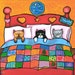 Kitties in Bed with Quilt- print