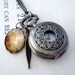 Clearance DISCONTINUED Pocket Watch Necklace - Antique Bronze Clocket - Polaroid Pocket Watch Locket/Necklace with Adornments - Onion Bloom