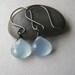 Chalcedony Earrings, Faceted Blue Chalcedony Gemstone Oxidized Sterling Silver Earrings