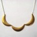 Brass Crescent Necklace, Brass Sterling Silver Chain Necklace, Boho Jewelry, Modern Brass Jewelry