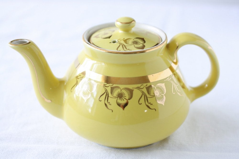 Vintage Canary Yellow Hall Teapot