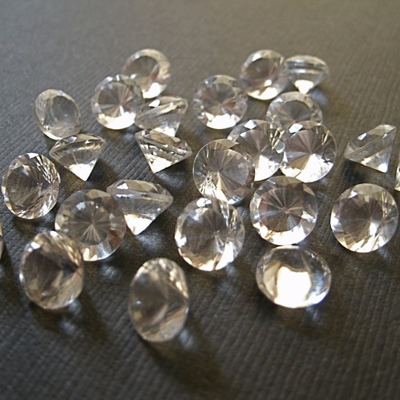 Items similar to SALE Faceted Gemstones Clear Crystal Quartz Brilliant