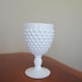 vintage authentic fenton white milk glass hobnail goblet- with sticker