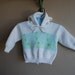 vintage off-white hooded sweater with giraffes- 0-6m