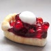 Handmade Lampwork Glass Bead Cherry Pie with Whipped Cream
