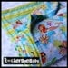 Mermaids Kawaii baby or toddler blanket orange turquoise green Under the Sea with minky stripe