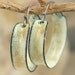 Enameled Hoop Earrings Old Ivory Color Copper Enamel Distressed Aged Color