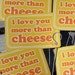 Funny Postcard Set - I Love You More Than Cheese Postcards - Valentines by Oh Geez Design