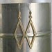Elegant Chic Diamond Shape Dangle Gold Tone Earrings