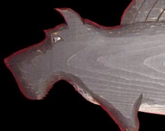 Dogs, Scottie Dogfish - 2 ft., Hand Carved by Gary Borgnis
