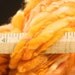 Louie Louie handspun wool bulky fat puffy ORANGE yarn 86 yards