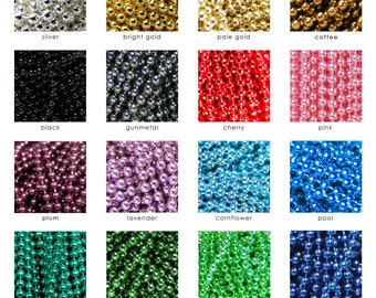 Colored Ball Chain Necklaces/1.5MM/18 Great Colors - You Choose/Mix n Match/Best Quality 50 Pack
