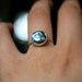 Vintage abalone shell sterling silver ring, sterling silver abalone ring, round abalone ring, small abalone ring, blue abalone shell ring