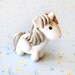 Silver Pegasus Unicorn Miniature Polymer Clay Pony Figurine