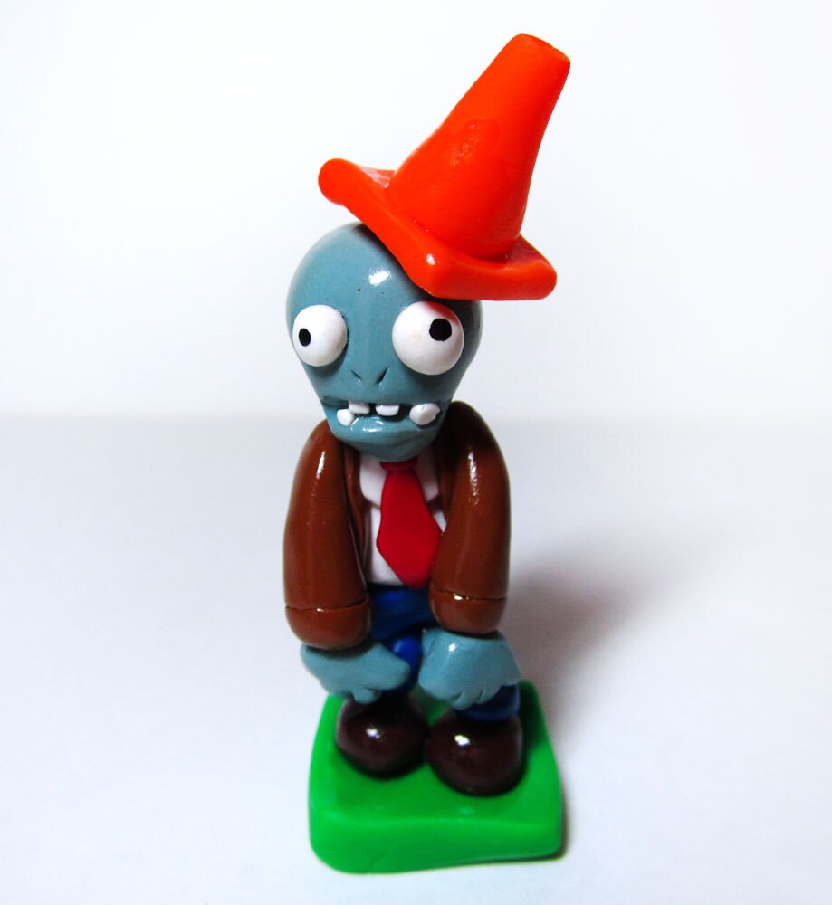 Plants vs Zombies Conehead Zombie Figurine by cbexpress on Etsy
