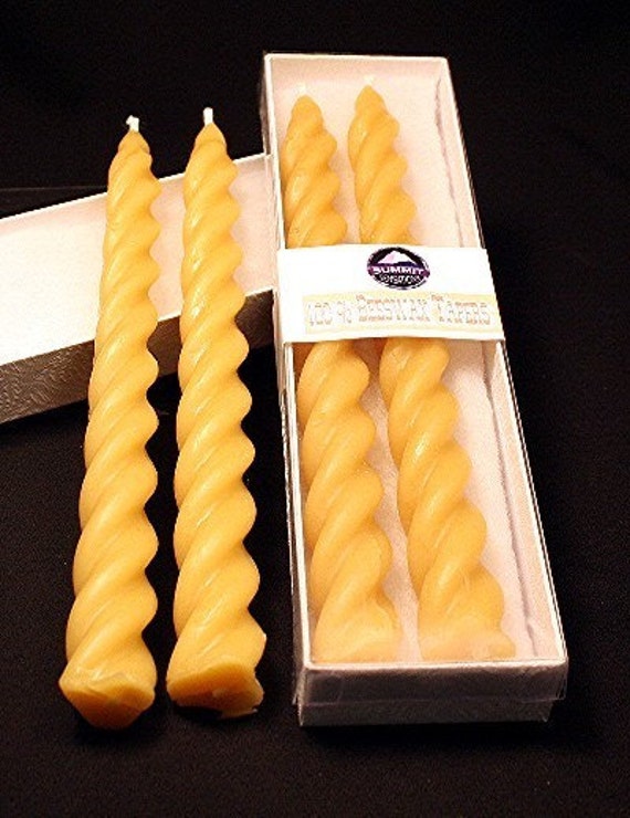 7 Inch Pure Beeswax Spiral Taper Candles