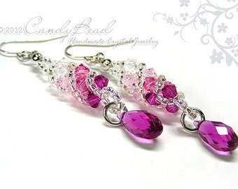Swarovski earrings;crystal earrings;Roseberry Twisty Swarovski Crystal by CandyBead