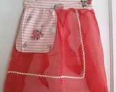 vintage red apron with rickrack vintage red apron with rickrack