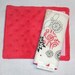 Reversible Car Seat Strap Covers - Starling on White with Red Minky Dot