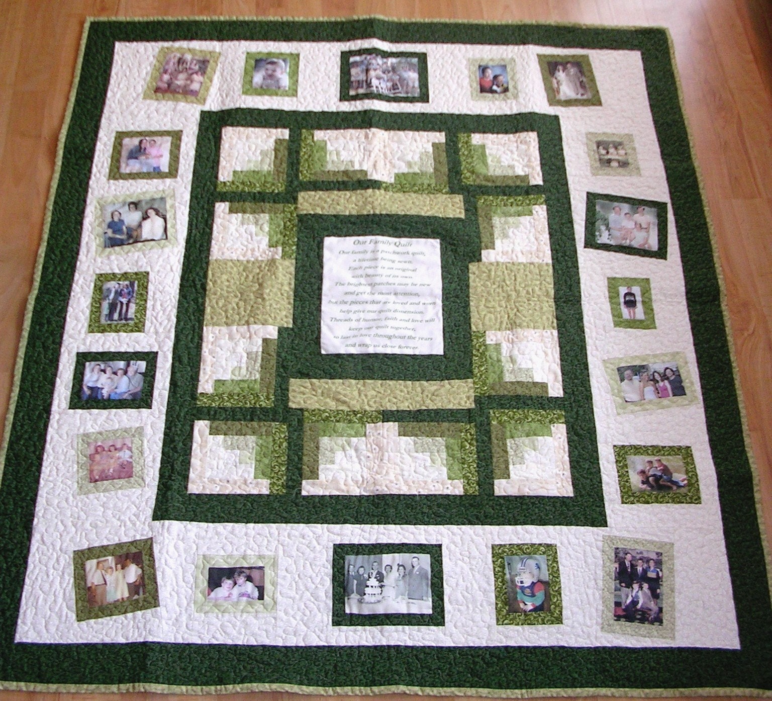 Custom Designed Photo Memory Quilt Turn your photos into a