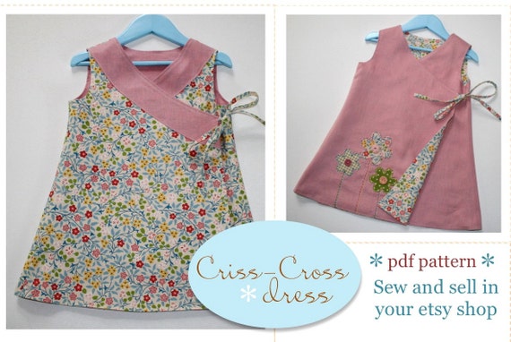 CRISS CROSS Reversible Dress PDF Pattern for Girls in Sizes