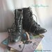Vintage JUSTIN Oxford Ankle Boots sz 6 .5 Eu 37 LEATHER Black Combat Granny