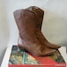 Rockabilly Leather Ankle Boots 9 m Eur 41 UK 6 .5 Flats Anne Klein Biker Brown Western