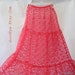 Vintage Lace Petticoat Sheer RED Half Slip 1960s small medium