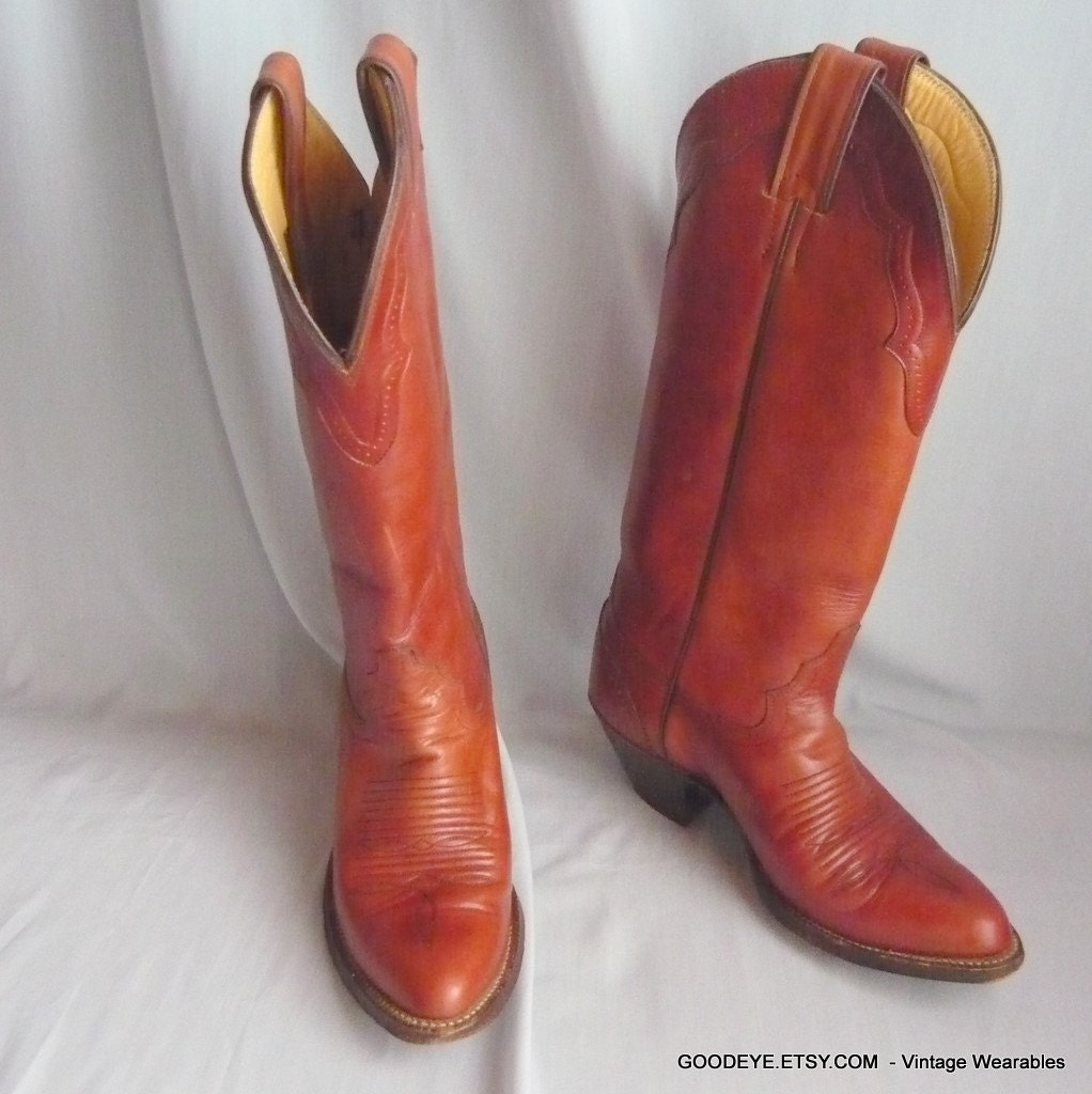 Vintage Skinny Leg JUSTIN Western BOOTS Womens Cowboy size 5 M