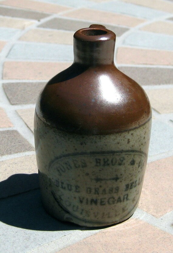 Antique Jones Brothers Blue Grass Belle Vinegar Sample Bottle