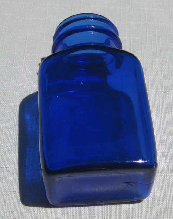 Deep Cobalt Colored WYETH Antacid Medicine Bottle Cobalt61