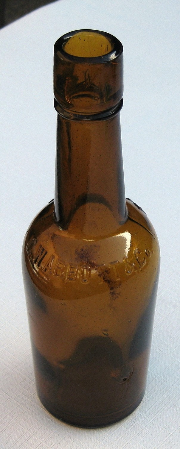 Antique Liquor Bottle Amber168