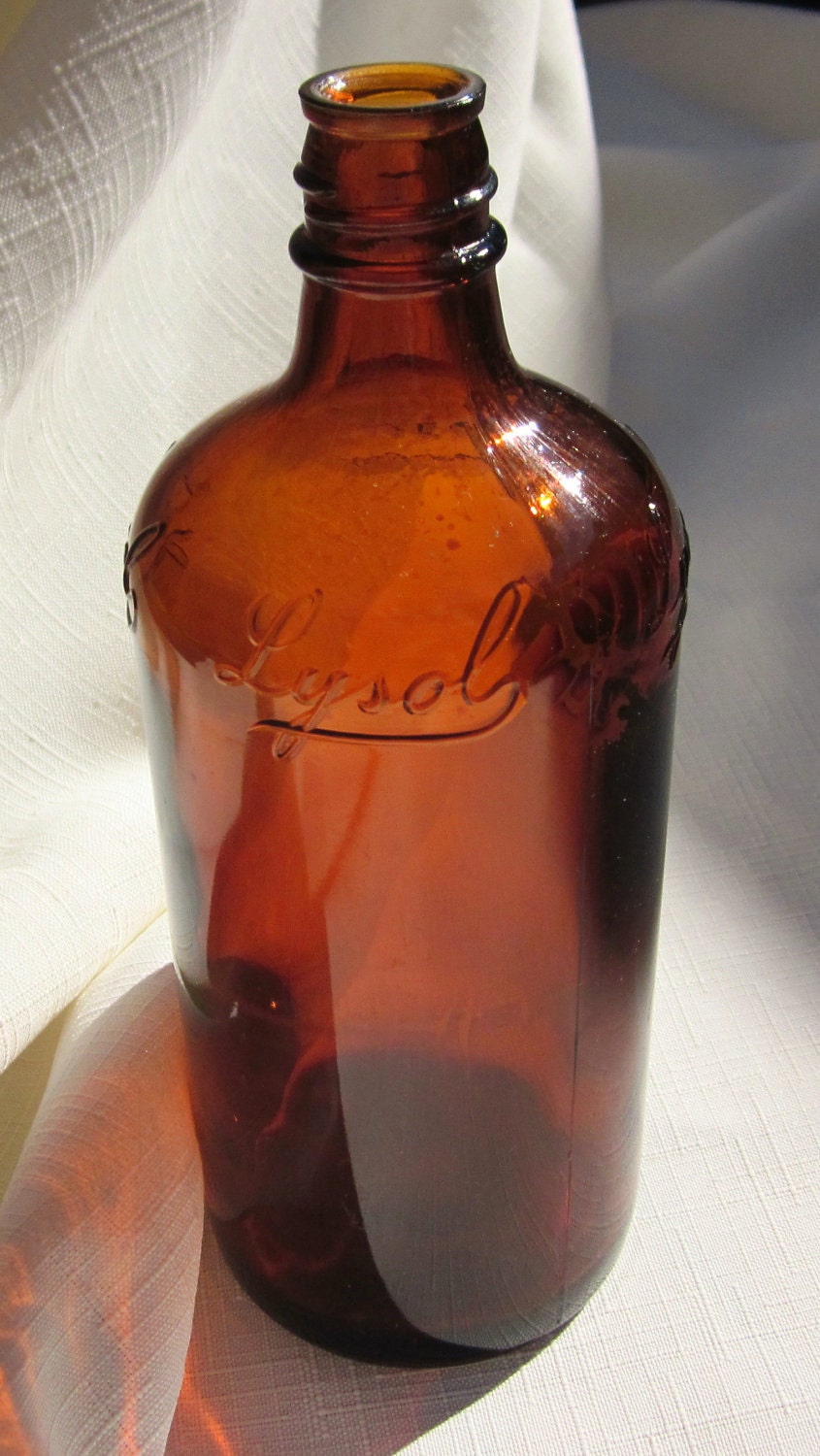 Antique Amber Lysol Bottle Amber182