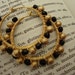 Black and Gold Wire Wrapped Hoop Earrings