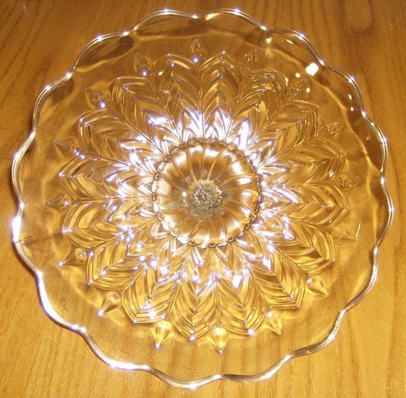 jeanette depression glass crystal clear gold overlay keyhole