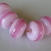 Soft matte pink and magenta dichroic lampwork beads-set of five glass beads-loose handmade beads-SRA