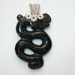 Blackstone carved snake with wire wrapped bail-Handmade wire wrapped pendent